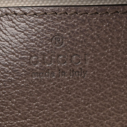 GG Supreme Monogram Textured Dollar Calfskin Web Mini Ophidia Top Handle Bag Beige Ebony New Acero