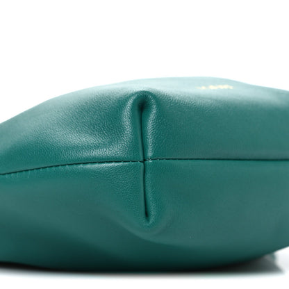 Mellow Nappa Lambskin Jade Mini Flamenco Knot Clutch Emerald Green
