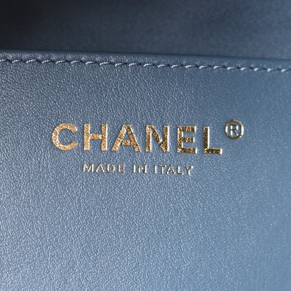 Suede Quilted Medium Chanel 25 Handbag Blue