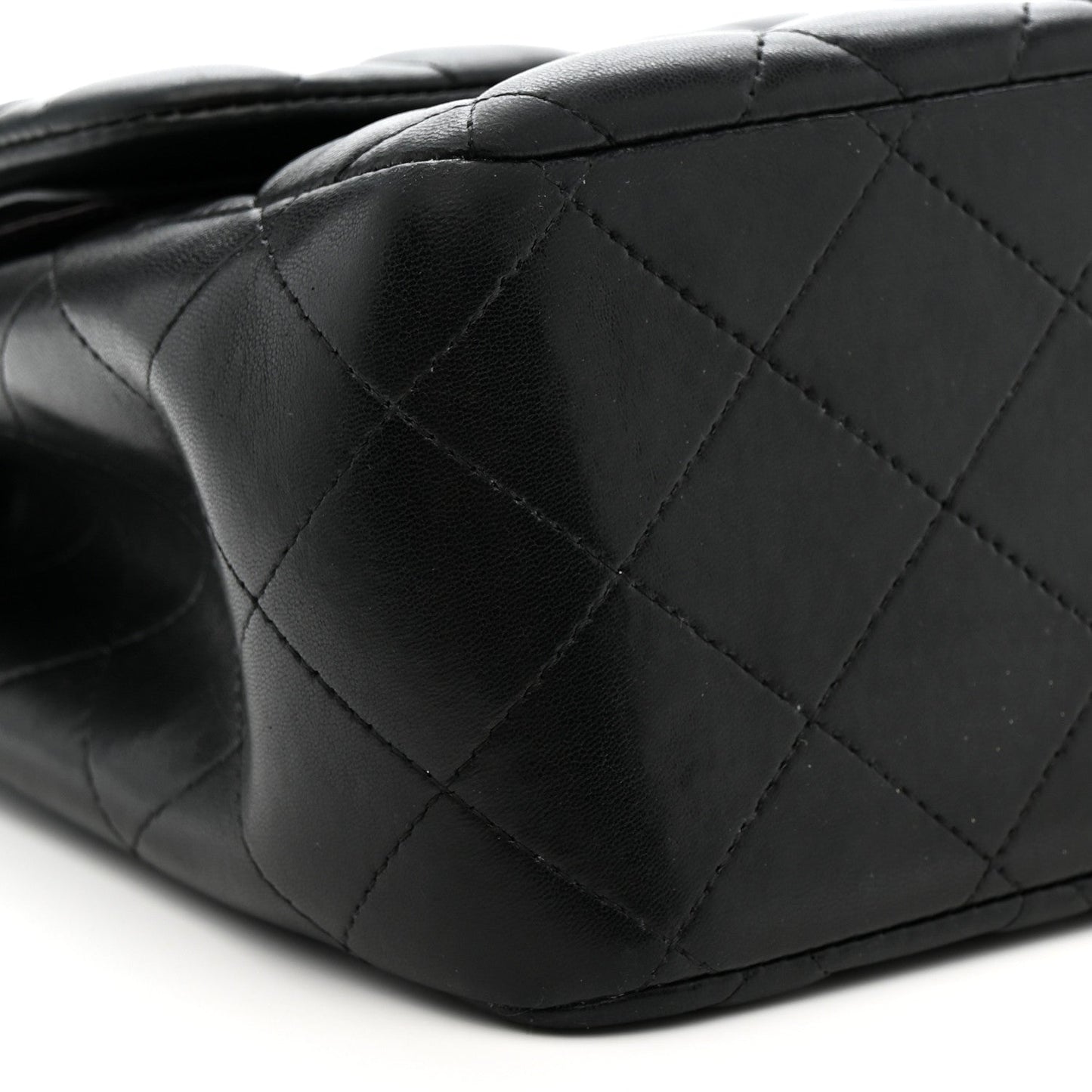 Lambskin Quilted Jumbo Double Flap Black