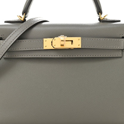 Madame Calfskin Mini Kelly Sellier 20 Gris Meyer