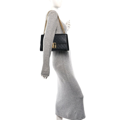 Guccissima Medium Padlock Shoulder Bag Black