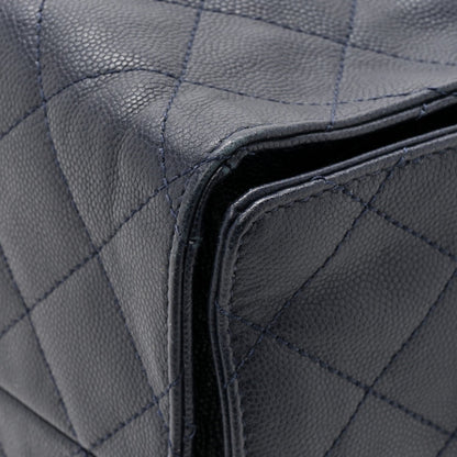Caviar Quilted Medium Chanel 25 Handbag Dark Navy