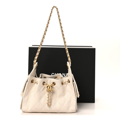 Caviar Quilted Mini Chanel 25 Handbag White