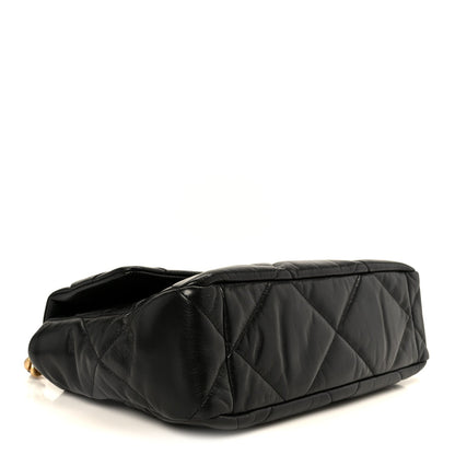 Goatskin Quilted Large Chanel 19 Flap Black