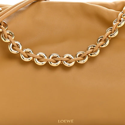 Mellow Nappa Donut Chain Large Flamenco Knot Clutch  Sahara