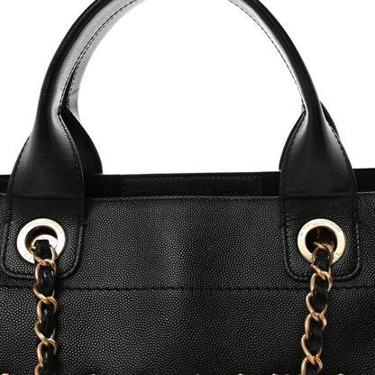 Caviar Small Studded Deauville Tote Black