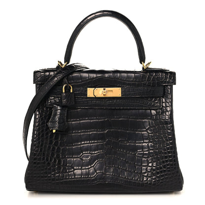 Matte Alligator Kelly Retourne 28 Black