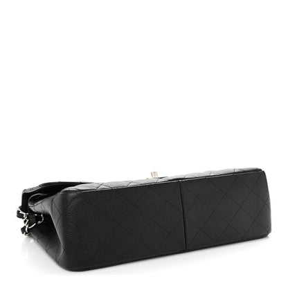 Caviar Quilted Jumbo Double Flap Black