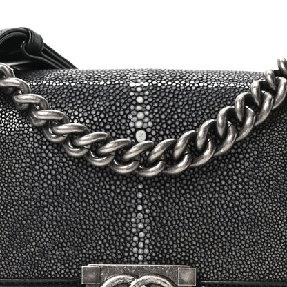 Galuchat Stingray Small Boy Flap Black