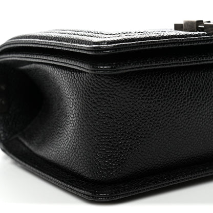 Caviar Quilted Small Boy Flap Black
