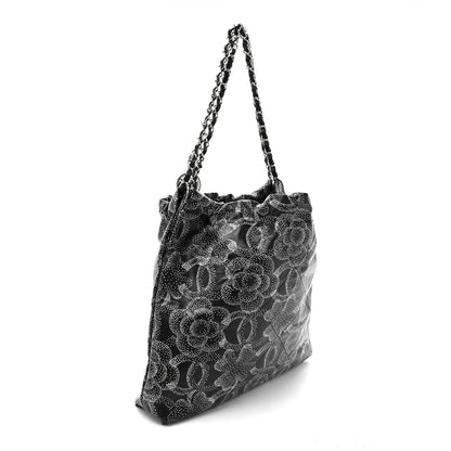 Printed Calfskin Quilted Chanel 22 Black