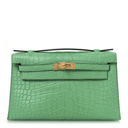 Matte Alligator Kelly Pochette Vert Comics