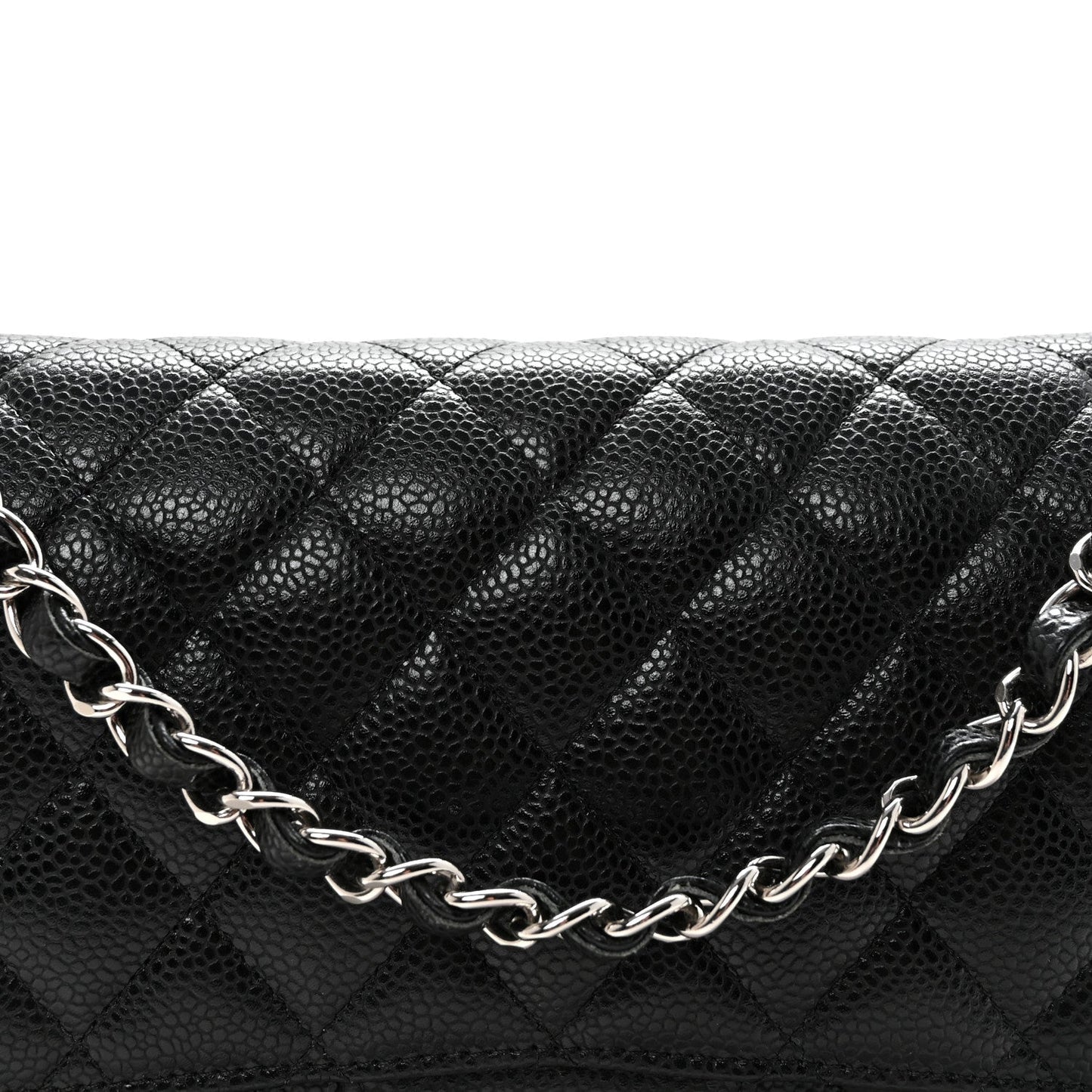 Caviar Quilted Medium Double Flap Black