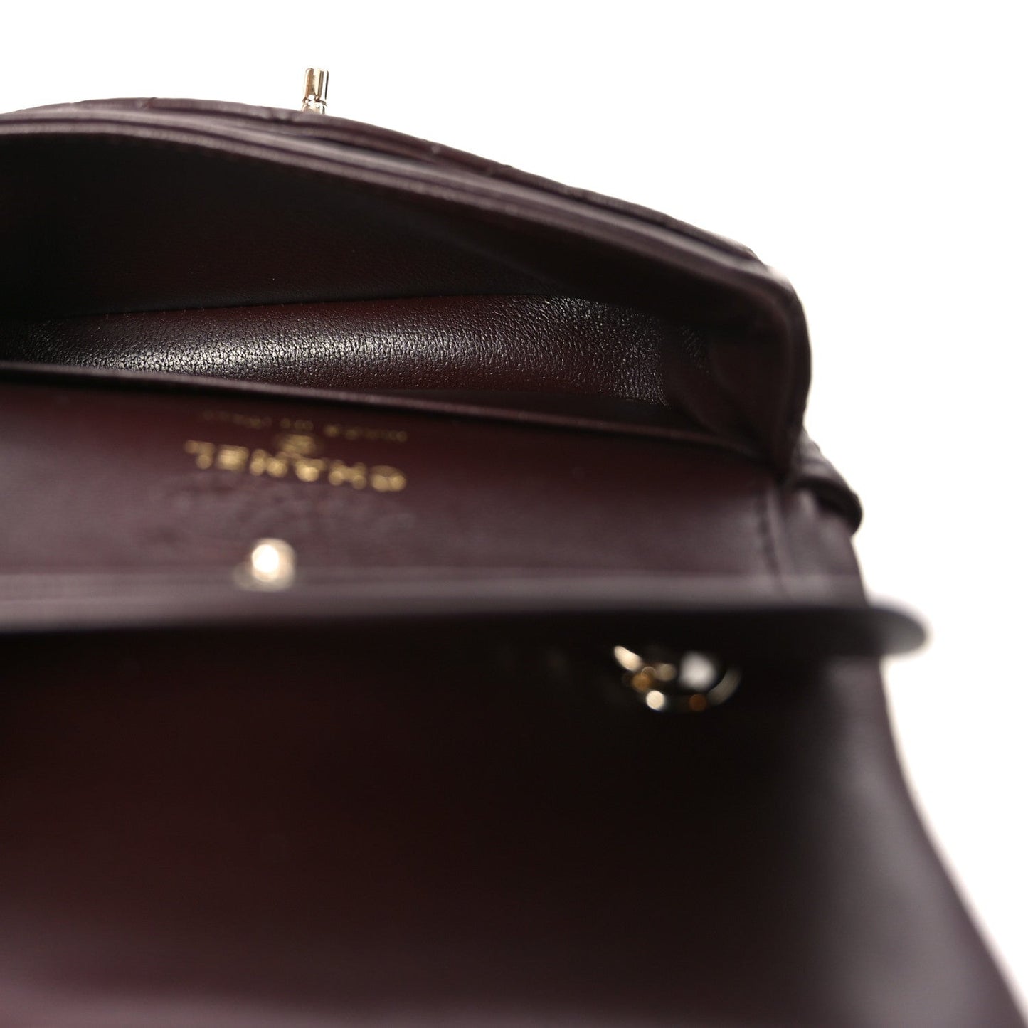 Lambskin Quilted Mini Double Flap With Hook Dark Brown