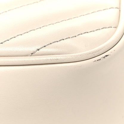 Calfskin Matelasse Small GG Marmont Chain Shoulder Bag White
