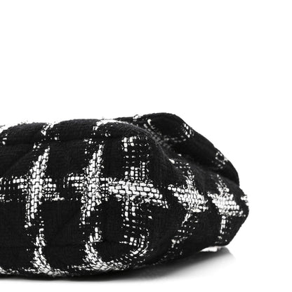 Tweed Quilted Large Chanel 19 Flap Black White