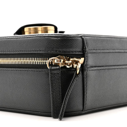 Caviar Quilted Medium CC Filigree Vanity Case Black