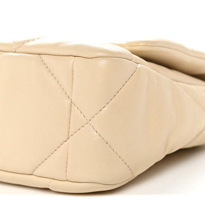 Lambskin Quilted Medium Chanel 19 Flap Beige