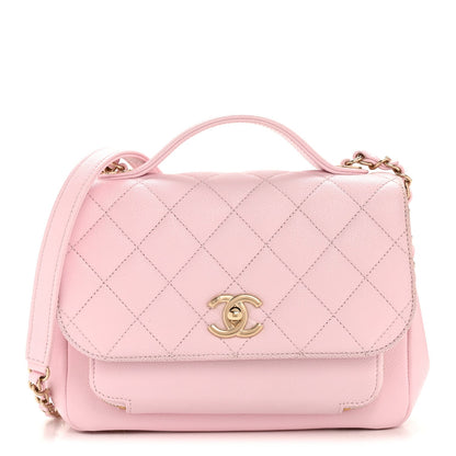 Caviar Quilted Medium Business Affinity Flap Light Pink