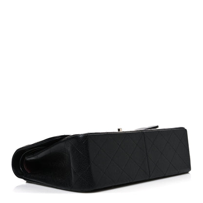 Caviar Quilted Jumbo Double Flap Black