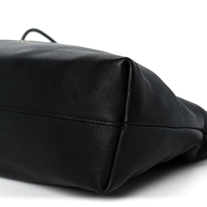 Mellow Nappa Medium Donut Chain Flamenco Knot Clutch Black