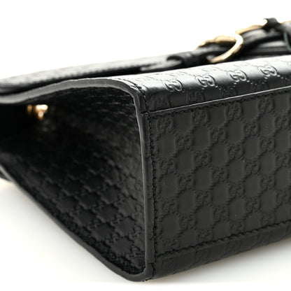 Microguccissima Medium Emily Chain Shoulder Bag Black