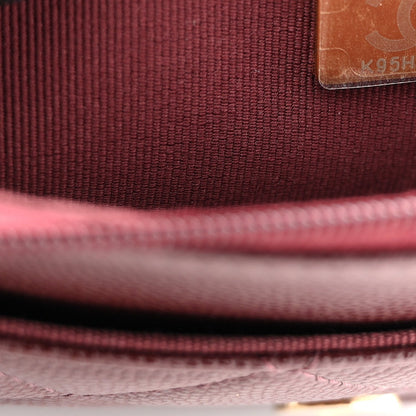 Shiny Caviar Quilted Strass Wallet On Chain WOC Bordeaux