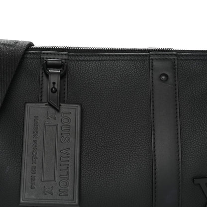 Grained Calfskin Aerogram City Keepall Black