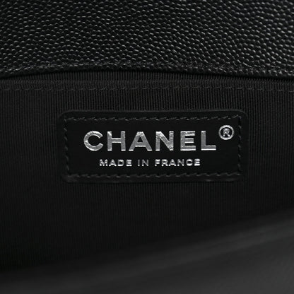 Caviar Quilted Small Boy Flap Black