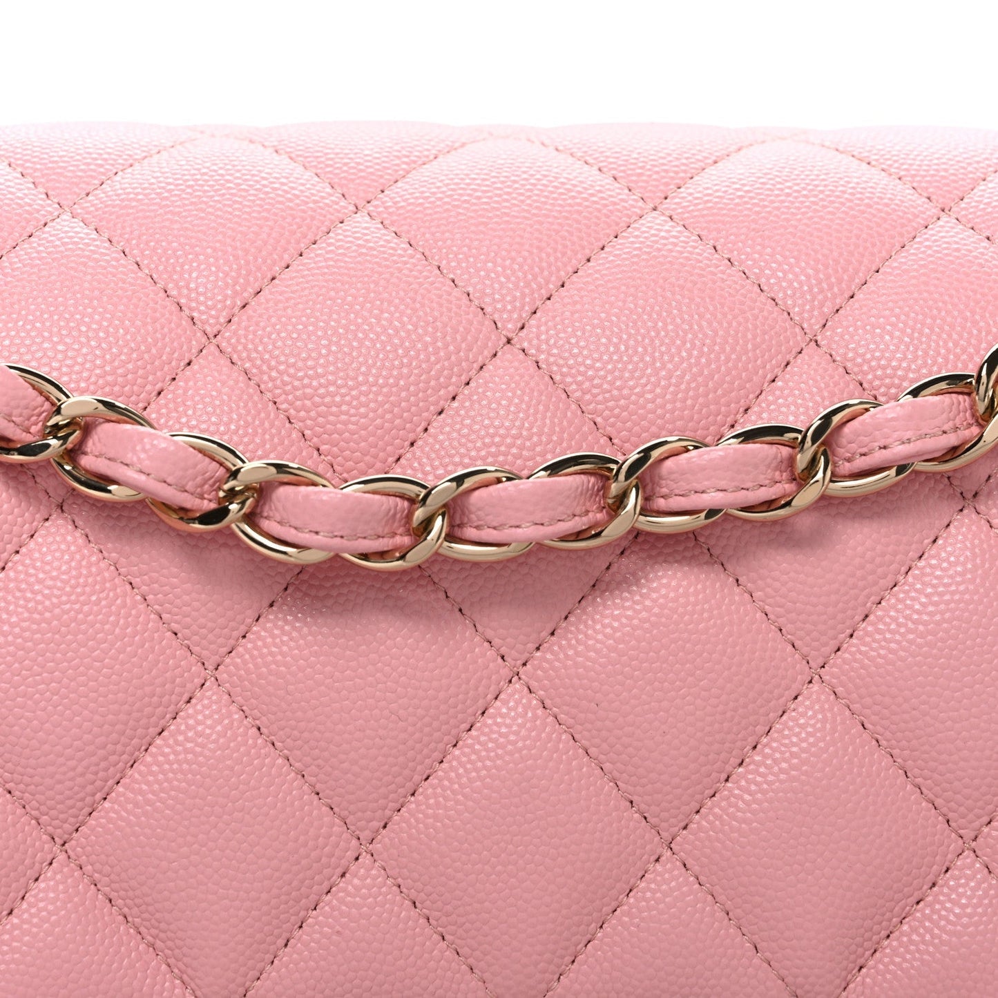 Caviar Quilted Jumbo Double Flap Pink