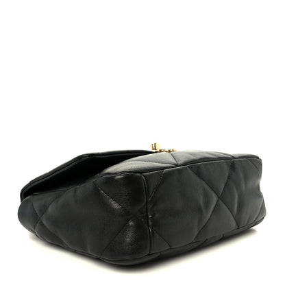 Lambskin Quilted Medium Chanel 19 Flap Black