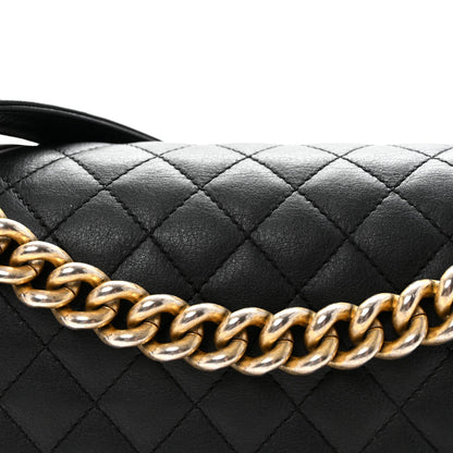 Calfskin Quilted New Medium Boy Flap Black