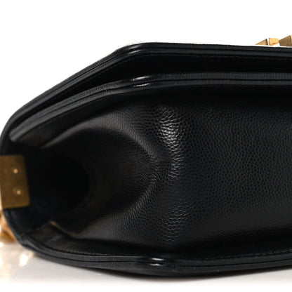 Caviar Quilted Small Boy Flap Black
