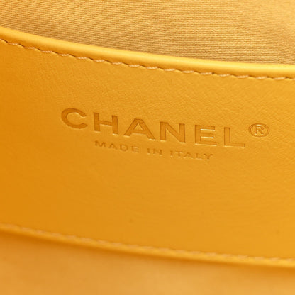 Caviar Quilted Small Chanel 25 Handbag Light Yellow