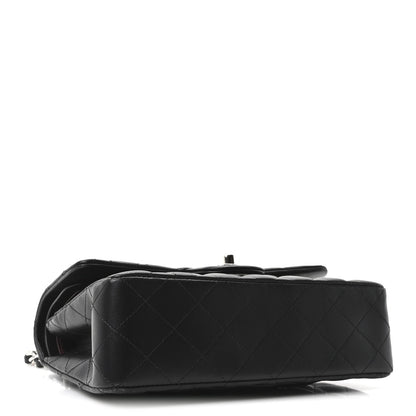 Lambskin Quilted Small Double Flap Black