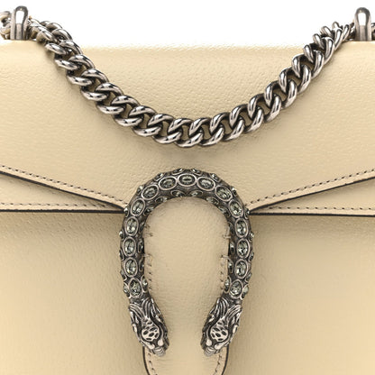 Textured Calfskin Crystal Mini Dionysus Shoulder Bag Mystic White