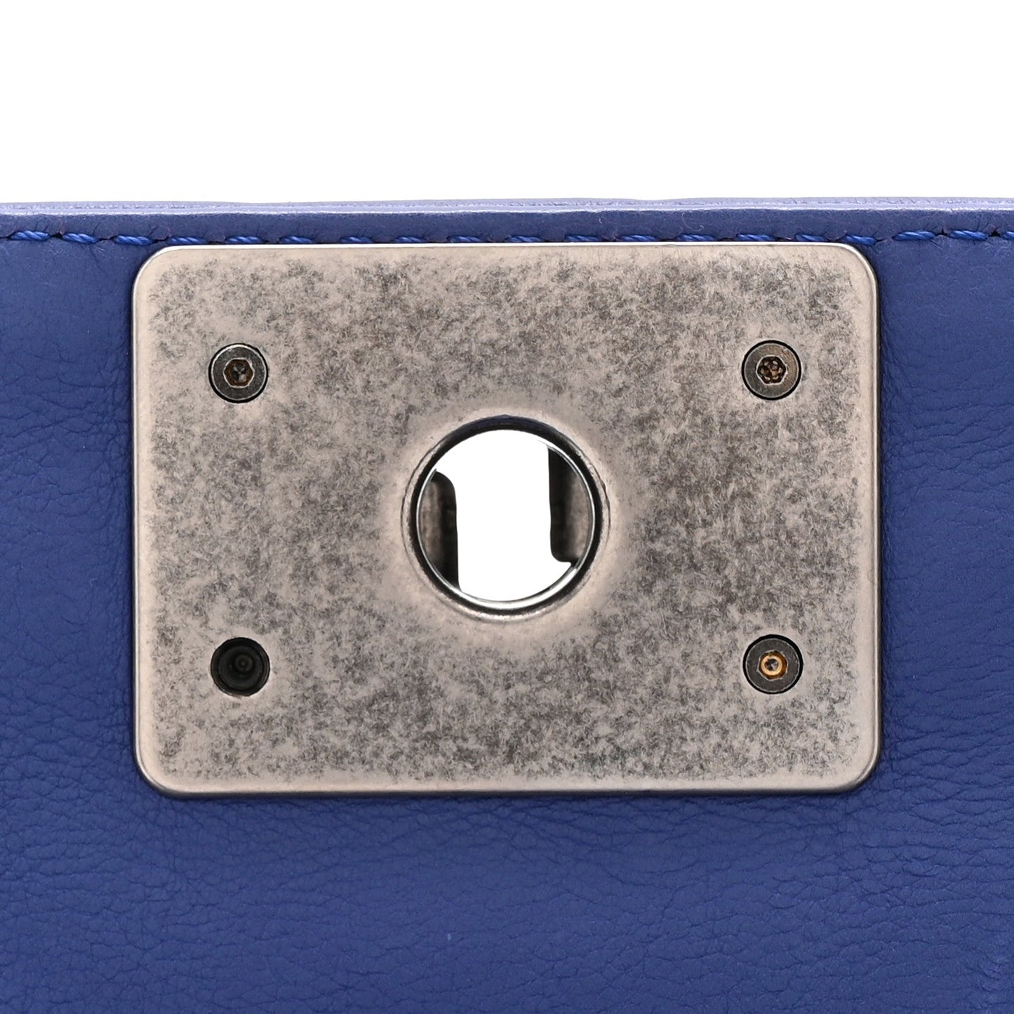 Calfskin Quilted Medium Boy Flap Blue
