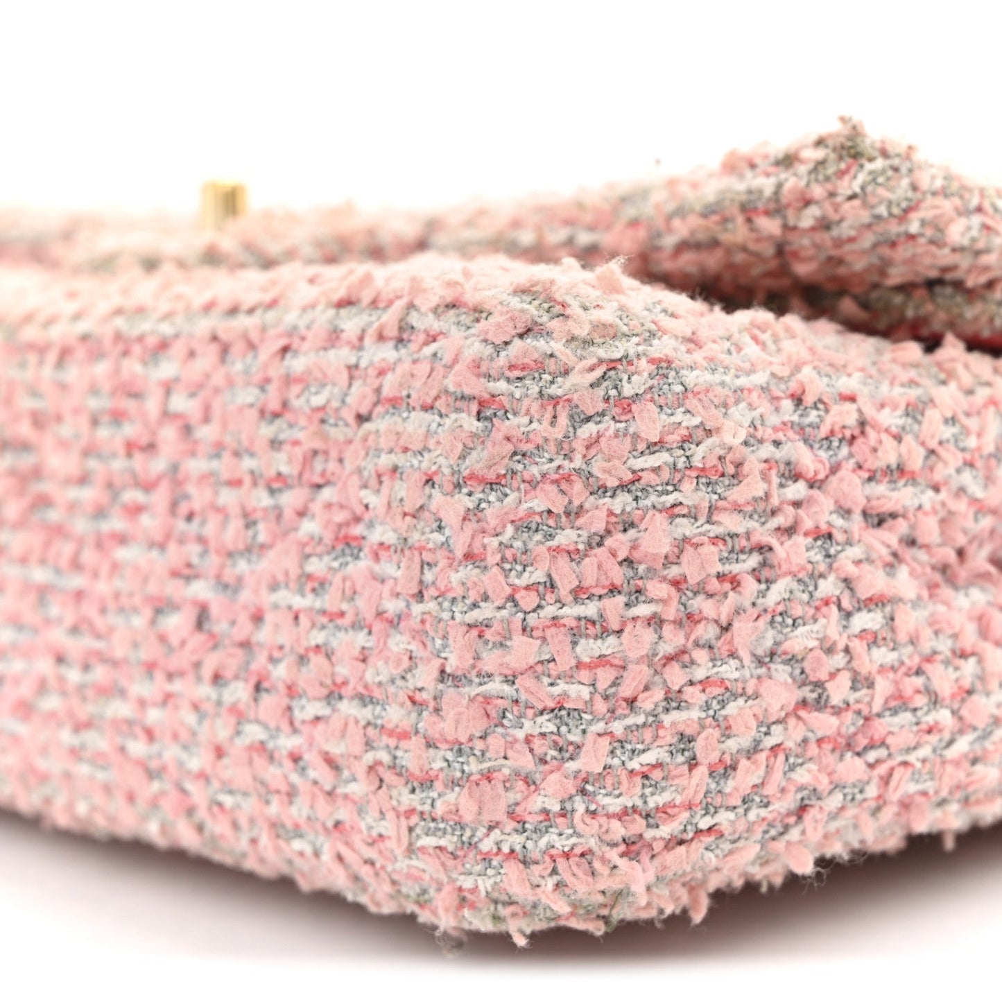 Tweed Medium Double Flap Pink