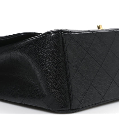 Caviar Quilted Maxi Double Flap Black