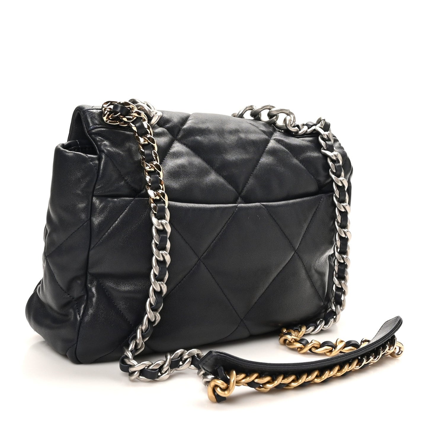 Lambskin Quilted Large Chanel 19 Flap Black