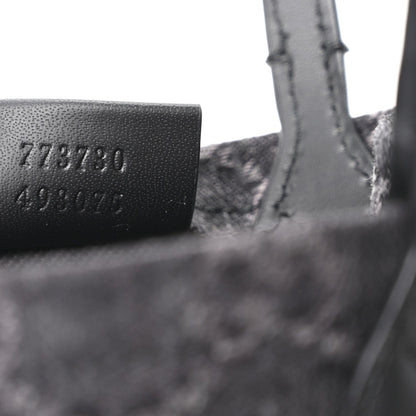 Denim GG Monogram Dollar Calfskin Mini Ophidia Tote Black Grey
