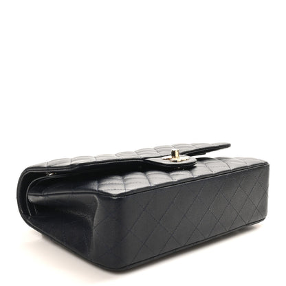 Caviar Quilted Medium Double Flap Navy