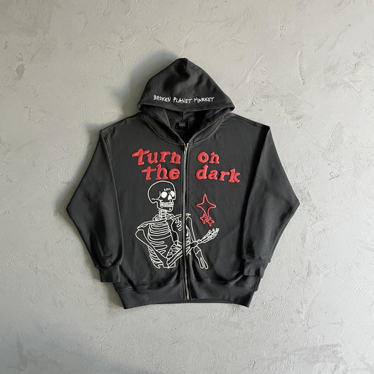 Broken P Skeleton Zip Up Hoodie