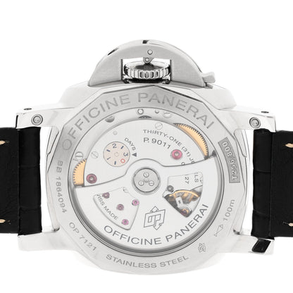 Stainless Steel Alligator 42mm Luminor 1950 3 Days GMT Automatic Watch Black PAM01535