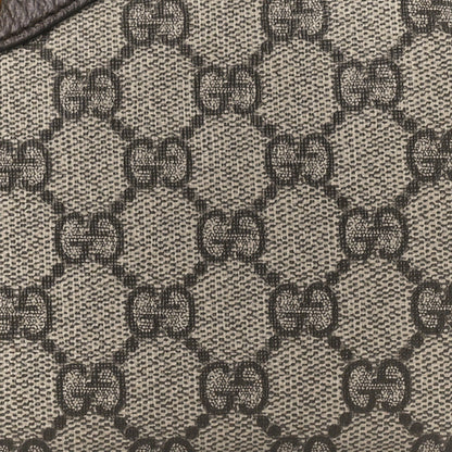 GG Supreme Monogram Textured Dollar Calfskin Web Small Ophidia GG Handbag Beige Ebony New Acero