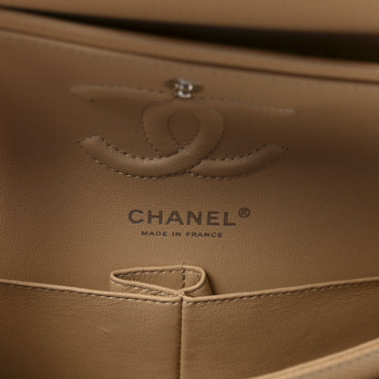 Caviar Quilted Small Double Flap Beige