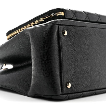 Caviar Quilted Small Business Affinity Shopping Bag Black