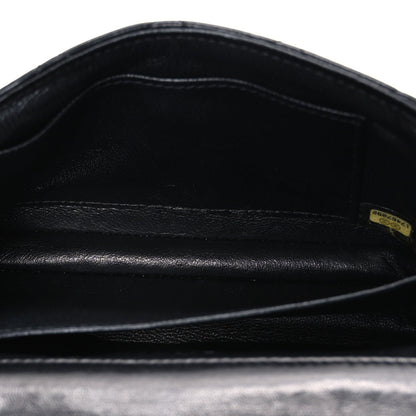 Lambskin Quilted Extra Mini Rectangular Flap Black