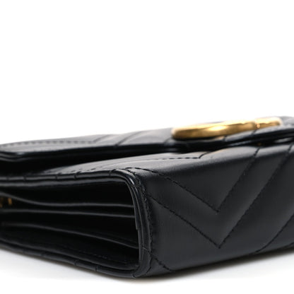 Calfskin Matelasse GG Marmont Chain Wallet Black
